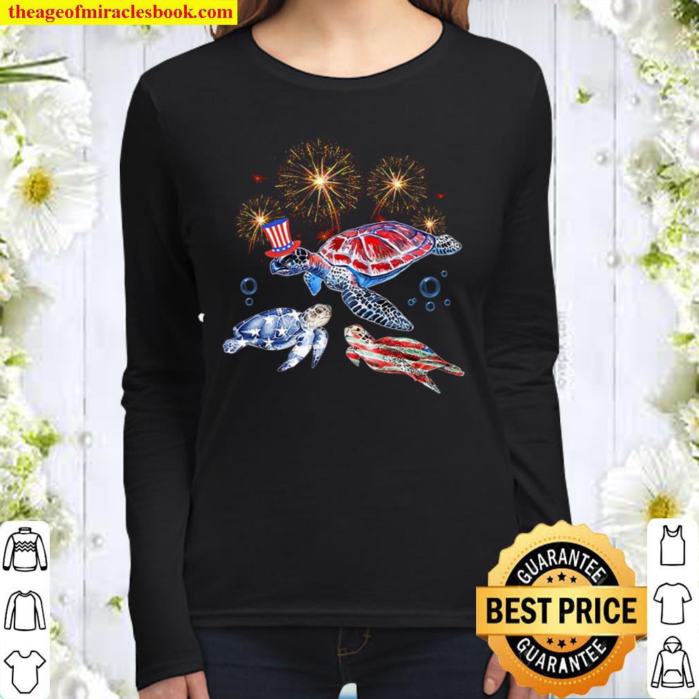TURTLE - 4TH OF JULY AMERICAN Women Long Sleeved