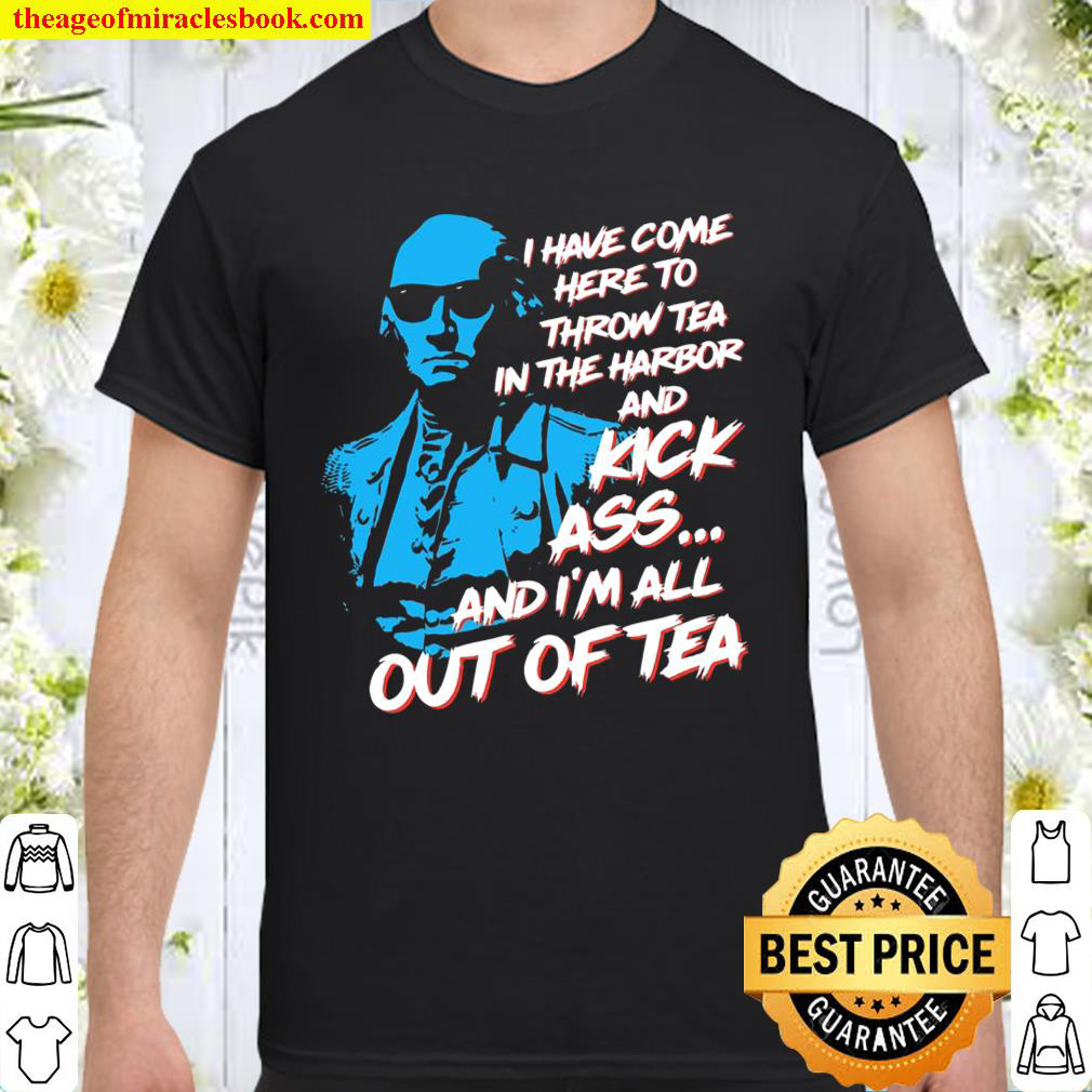 Throw Tea In The Harbor George Washington Portrait With Sunglasses Political Funny shirt