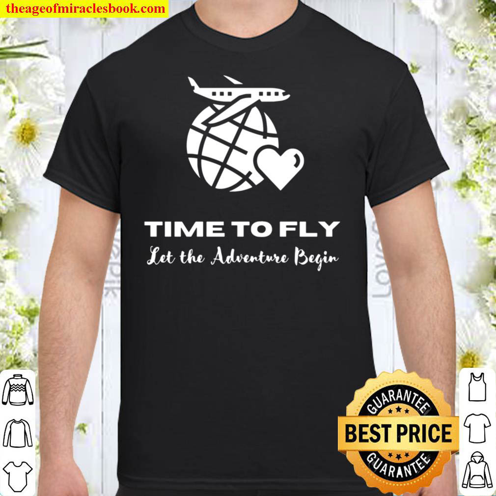 [Best Sellers] – Time To Fly Let The Adventure Begin Black Short-Sleeve Shirt