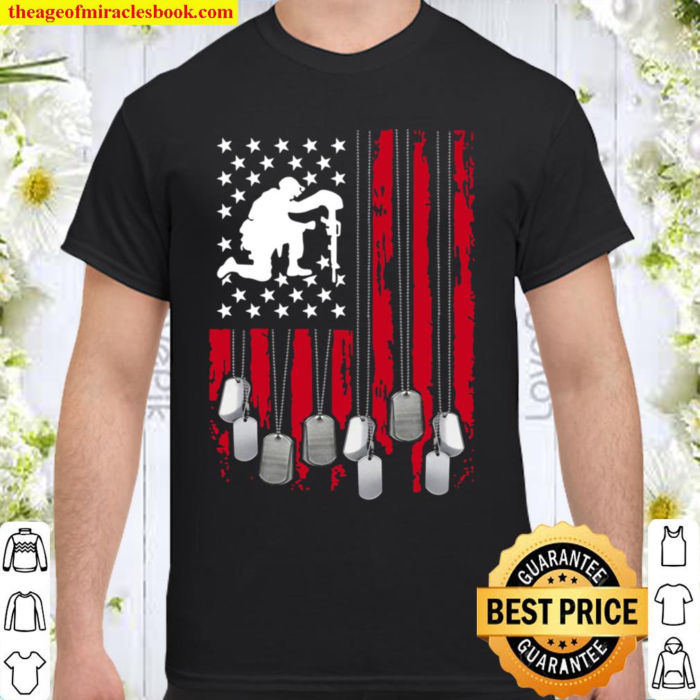 Veteran Dogtag American Flag Tshirt