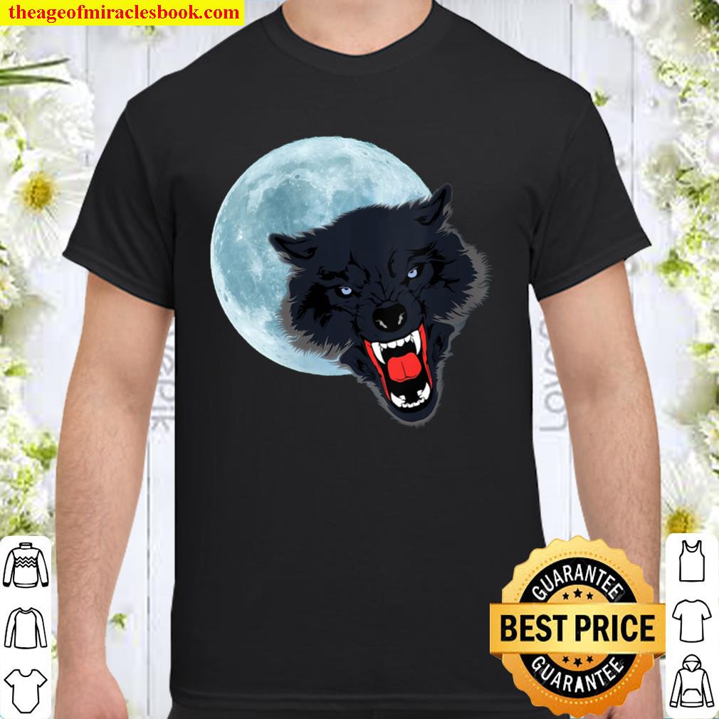 Womens Wolf Moon Light Wolves Lover Shirt