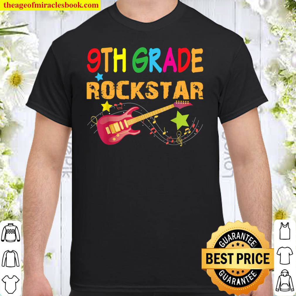 [Best Sellers] – 9th Grade Rockstar Ninth Electric Guitar Back To School Kid T-Shirt