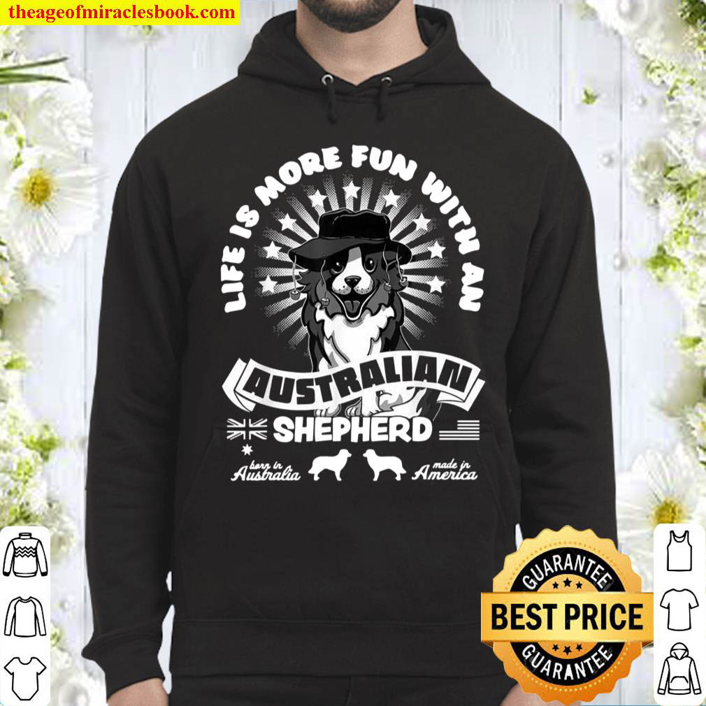 Australian Shepherd Aussie Cartoon Design Hoodie