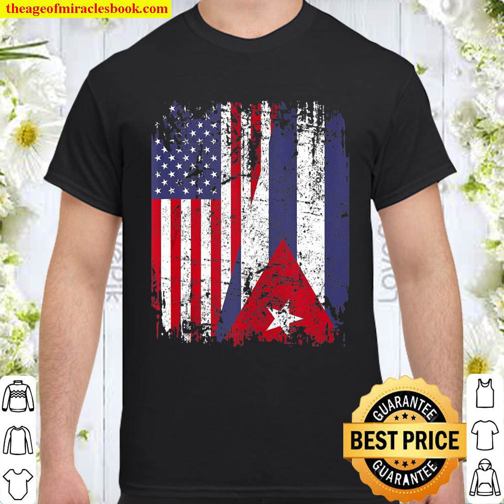 Official Cuban Roots Half American Flag Cuba Flag Shirt