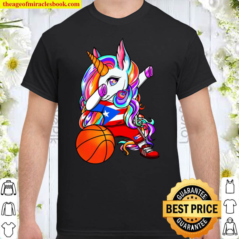 [Best Sellers] – Dab Einhorn Puerto Rico Basketball Puerto Ricanische Flagge Shirt