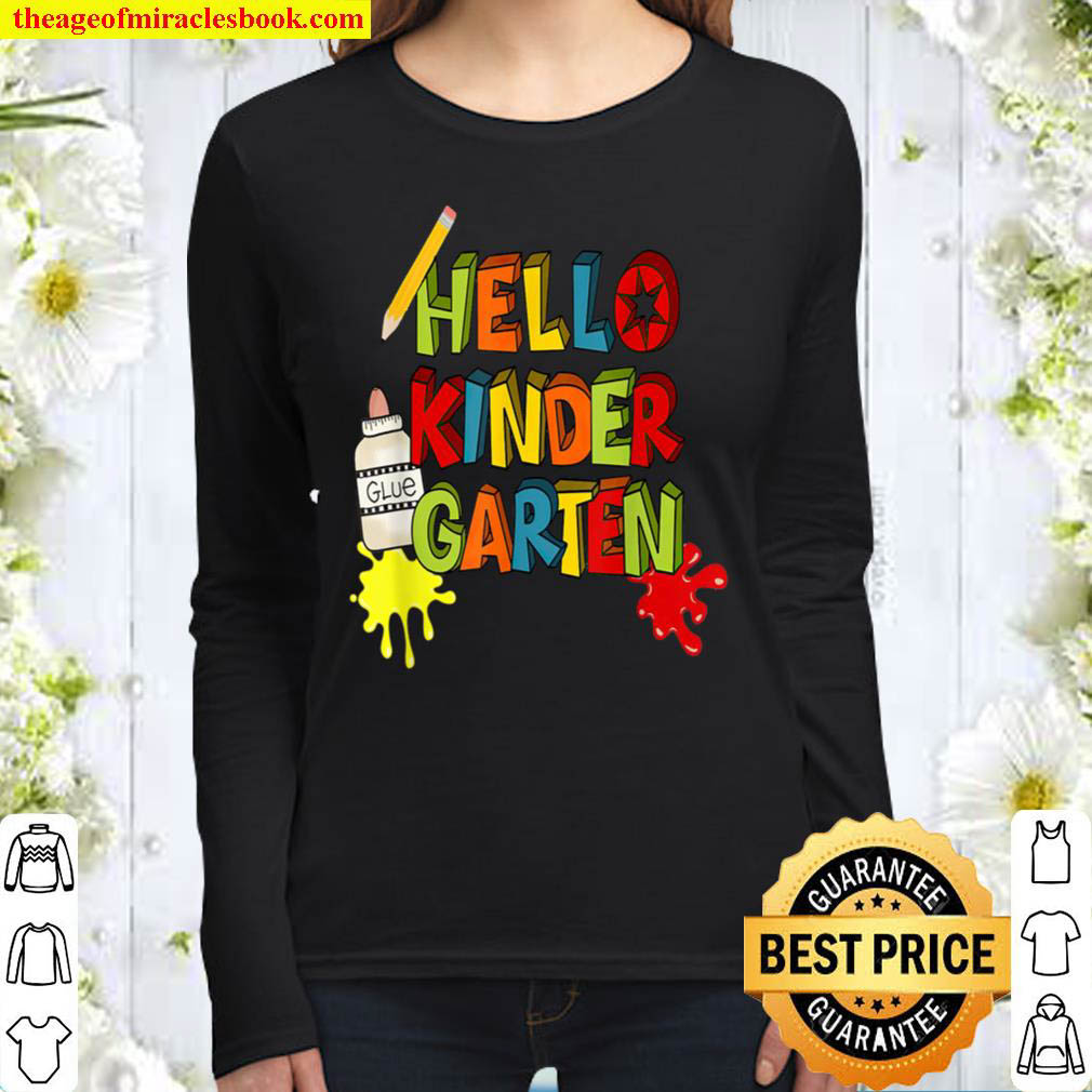 Hello Kindergarten Back to School Women Long Sleeved