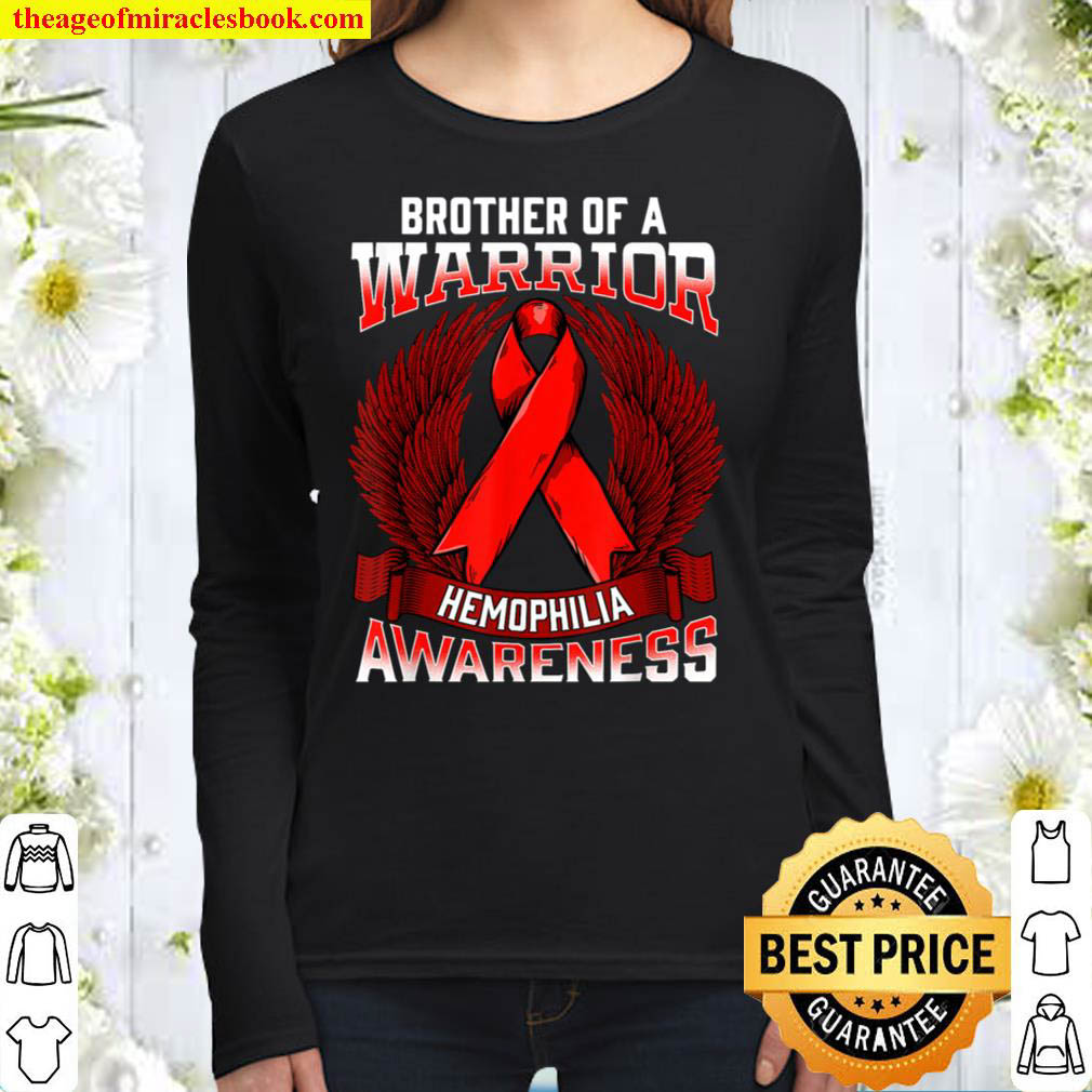 Hemophilia Awareness Brother Support Ribbon Women Long Sleeved