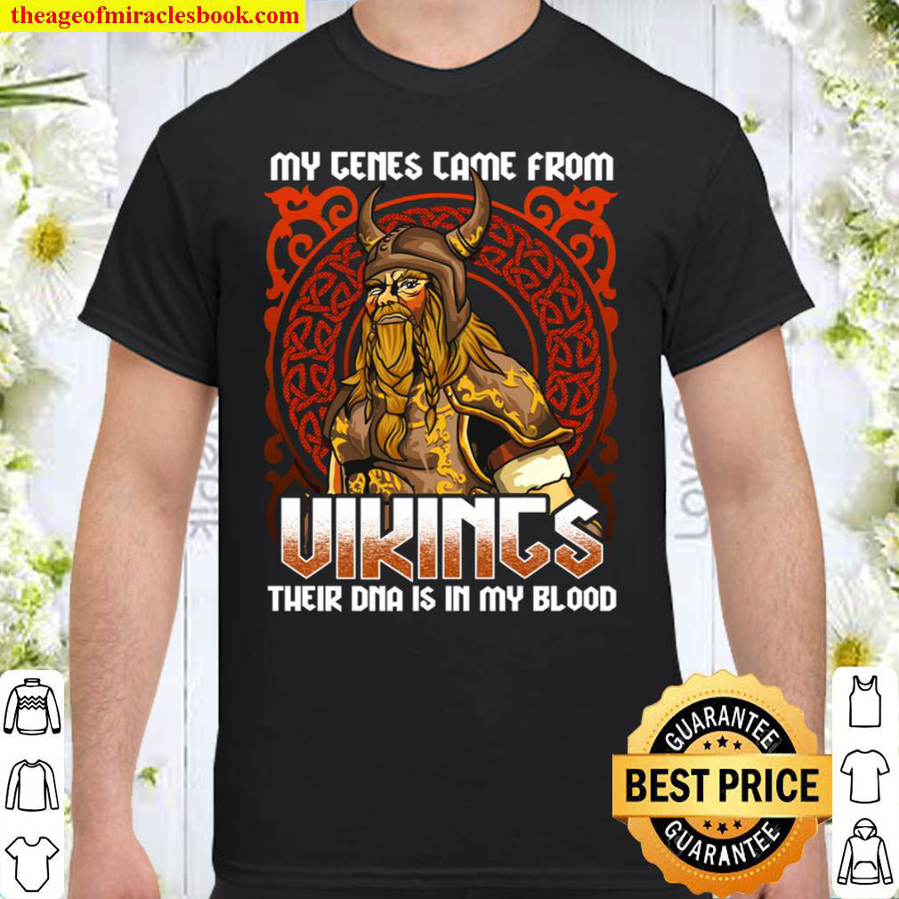 Official My Genes Came from Vikings DNA Beard Armor Helmet Valhalla Shirt