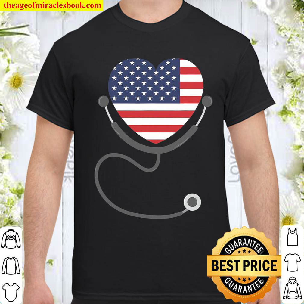 Official Patriotic Nurse Usa Flag Nursing 4Th July shirt