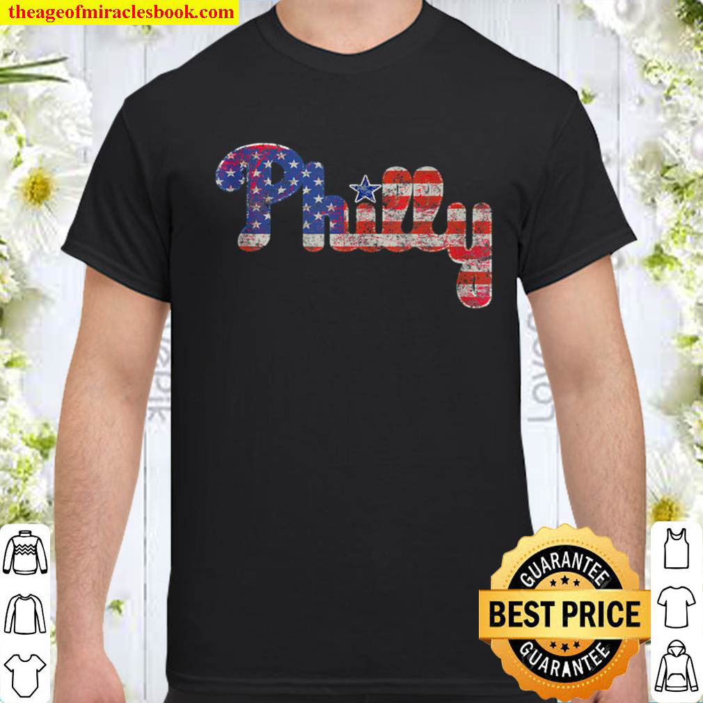 Official Philadelphia Baseball Philly PA Retro Fan Vintage US Flag Shirt