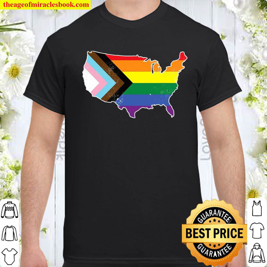 Official Progress Pride Flag Usa Lgbtq Equality Gay Bi Pride shirt