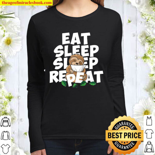 Sloth eat repeat Women Long Sleeved