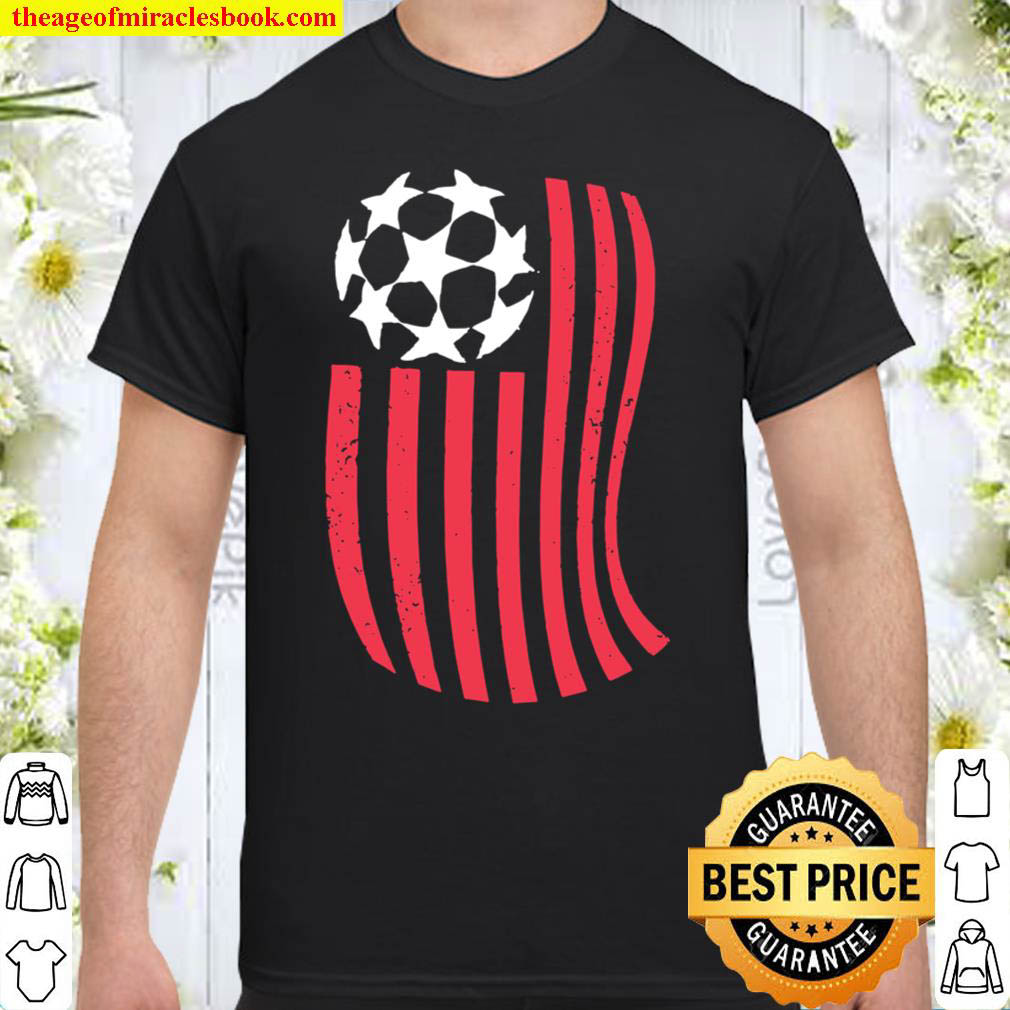 [Sale Off] – Usa Flag With Soccer Ball Distressed Graphic Shirt