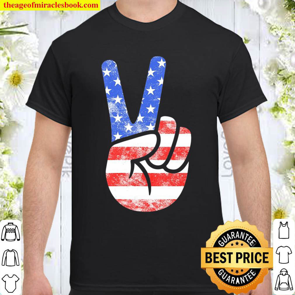 Official Womens American Flag Peace Sign Hand Fourth Of July Gift Shirt Official Womens American Flag Peace Sign Hand Fourth Of July Gift Shirt