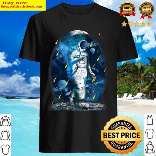 Astronaut Funny Spaceman Meteor Shower Galaxy Shirt