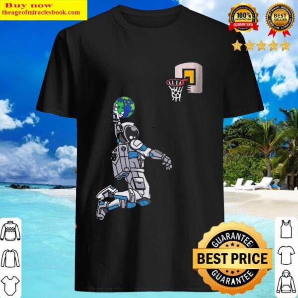 Astronaut Space Earth Dunking Basketball Shirt