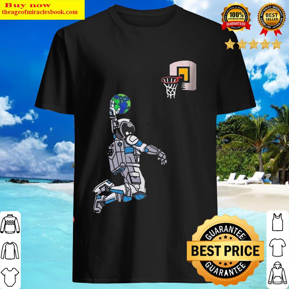 Astronaut Space Earth Dunking Basketball