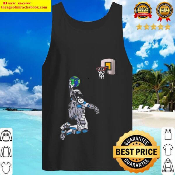 Astronaut Space Earth Dunking Basketball Tank Top