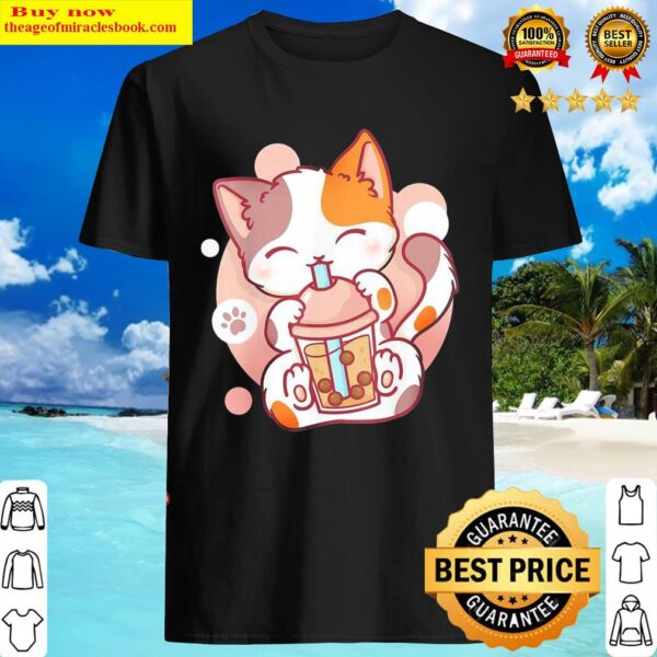 Cat Boba Tea Bubble Tea Anime Kawaii Neko Shirt