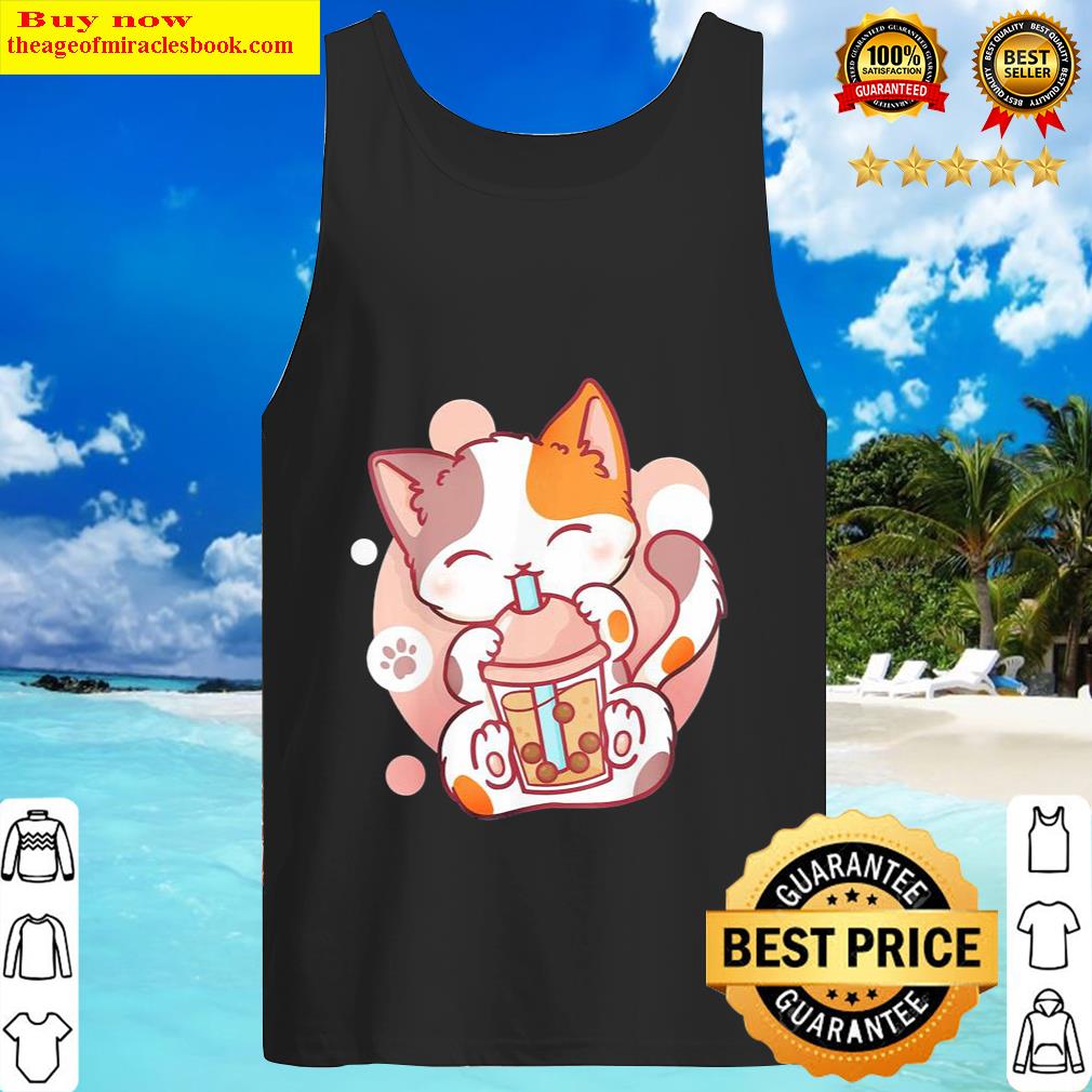 Cat Boba Tea Bubble Tea Anime Kawaii Neko Tank Top