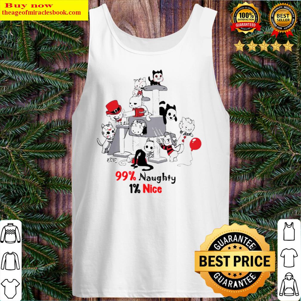 Cat Horror Movie Halloween 99 naughty 1 nice Tank Top