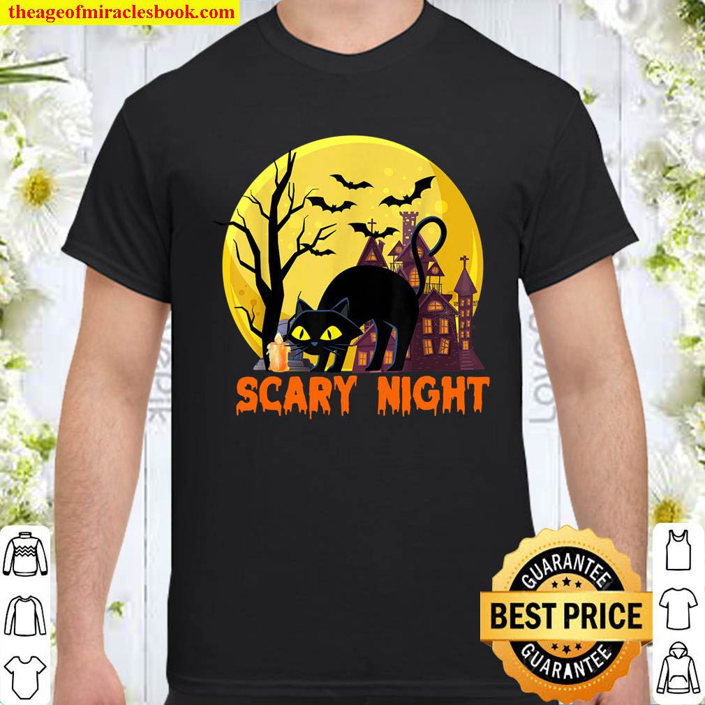 Official Funny Halloween Scary Cats Kitten Meow Plus Size T-Shirt