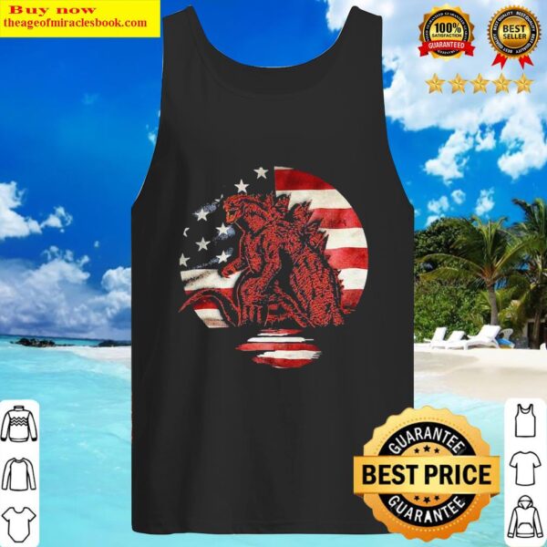 Godzilla American flag Tank Top