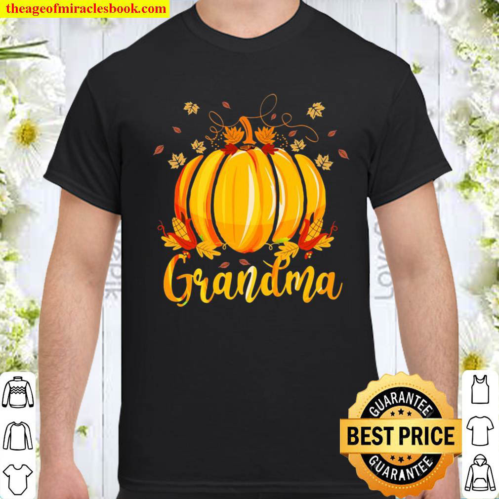 Official Grandma Pumpkin Family Matching Cute Halloween Fall Leaves shirt