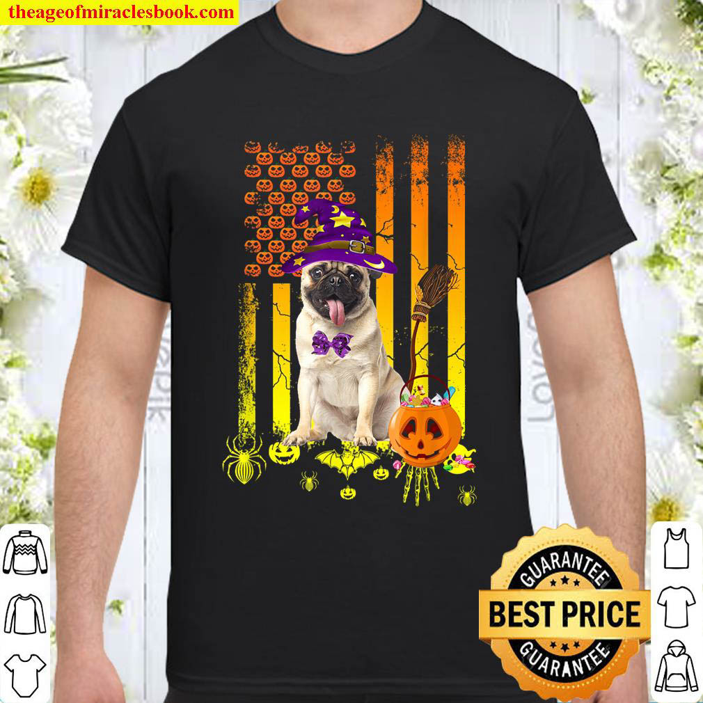 Official Pug Dog Pumpkin American Flag Halloween Dog T-Shirt Official Pug Dog Pumpkin American Flag Halloween Dog T-Shirt