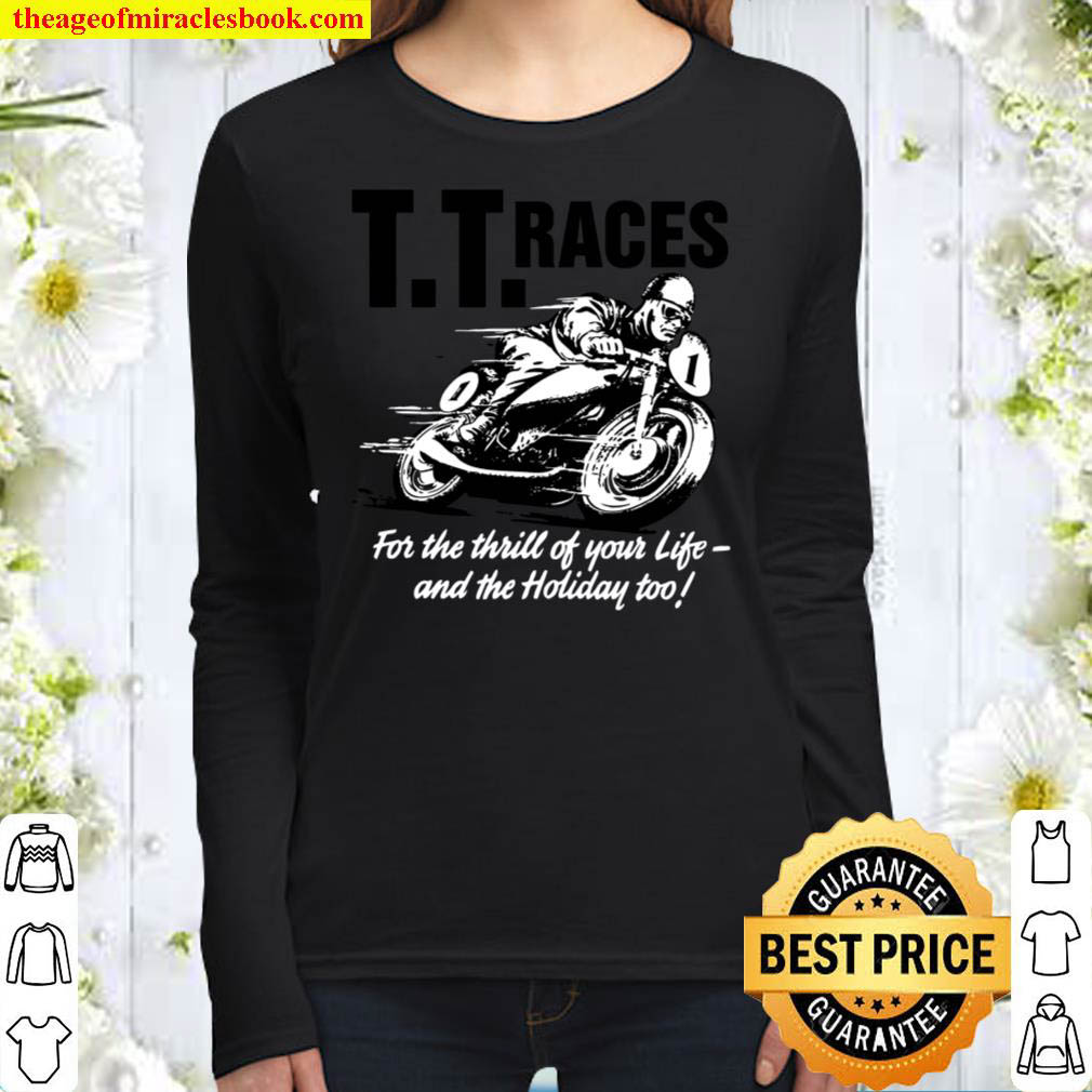 TT Races Mens Retro Motorcycle Women Long Sleeved