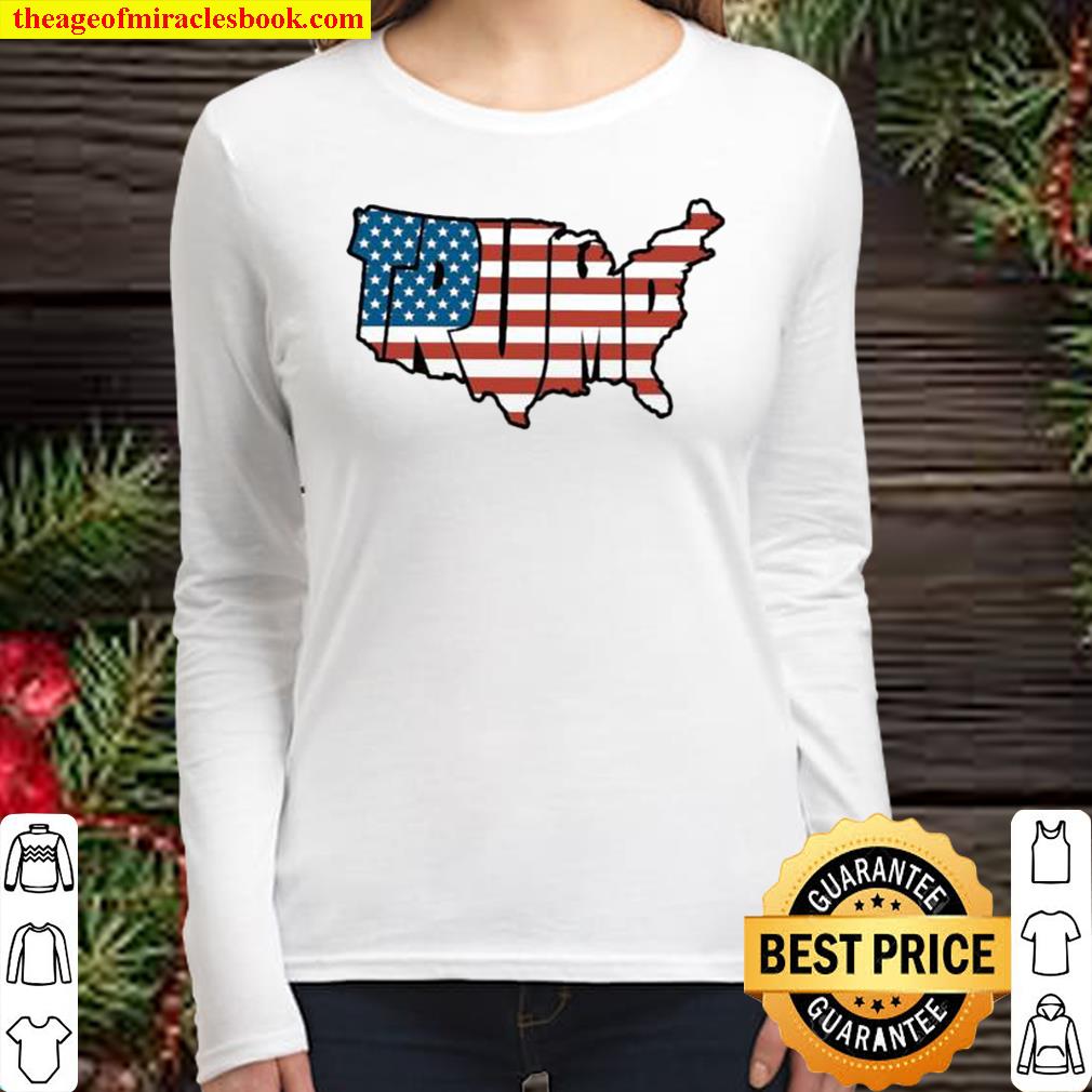 Trump Map American flag Women Long Sleeved