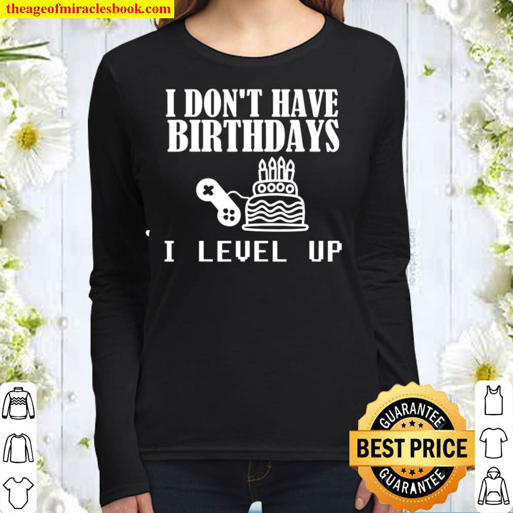 Video Gamer Birthday Funny Gaming Women Long Sleeved