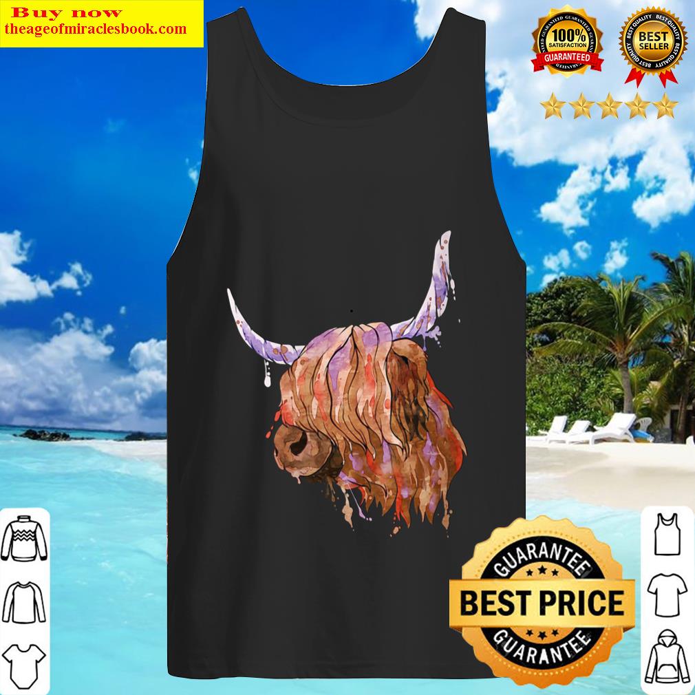 Womens Highland Cow Scotland Longhorn Cattle Tank Top