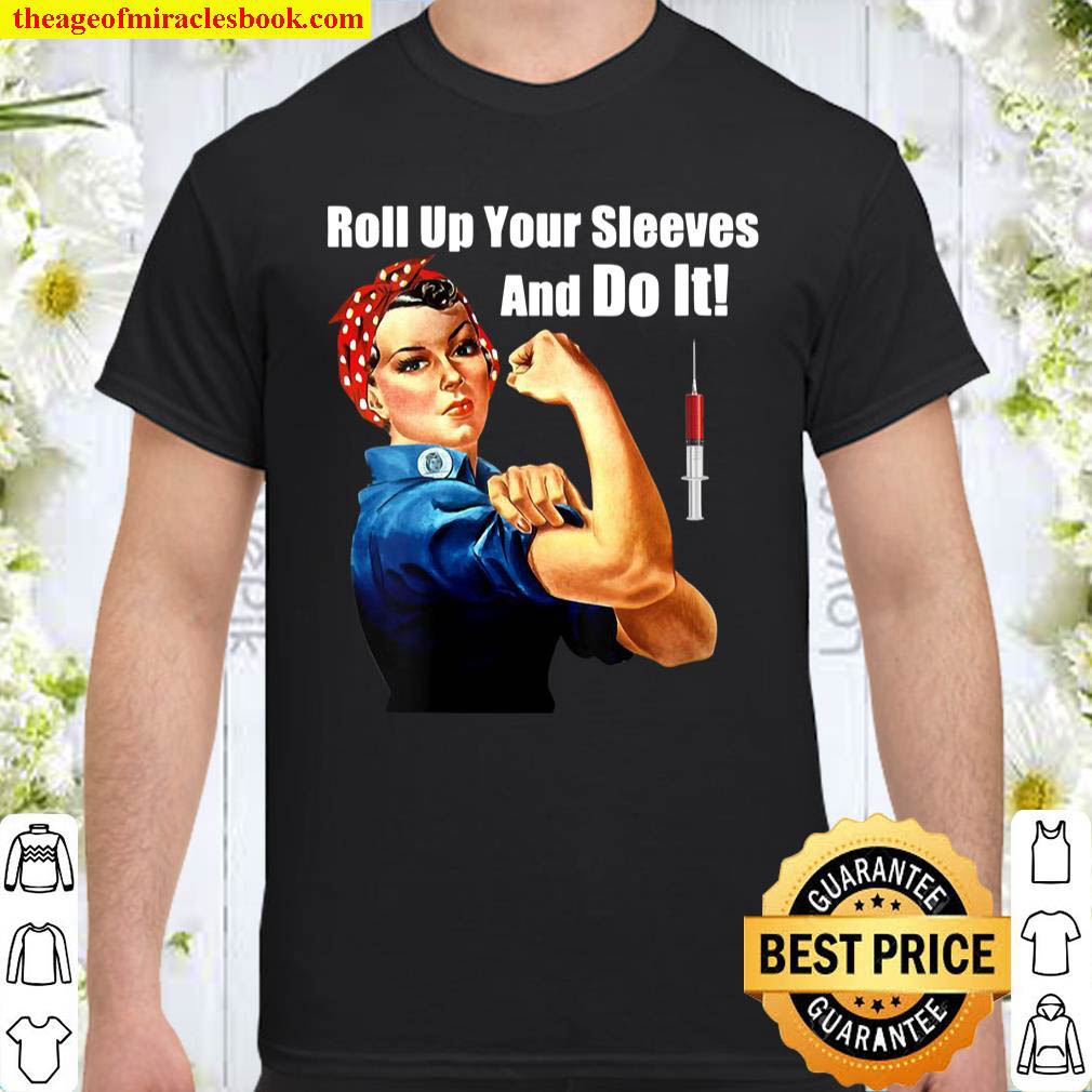 Official Womens Pro-Vaccine Rosie The Riveter Get Vaccinated Do It V-Neck shirt