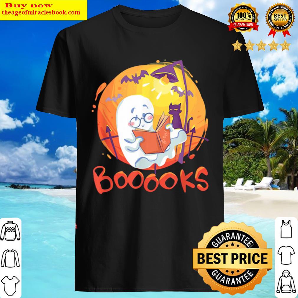 Booooks Ghost Halloween Book Lover Library Reading