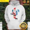 santa delivering with modern tools raglan baseball tee hoodie