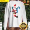 santa delivering with modern tools raglan baseball tee sweater