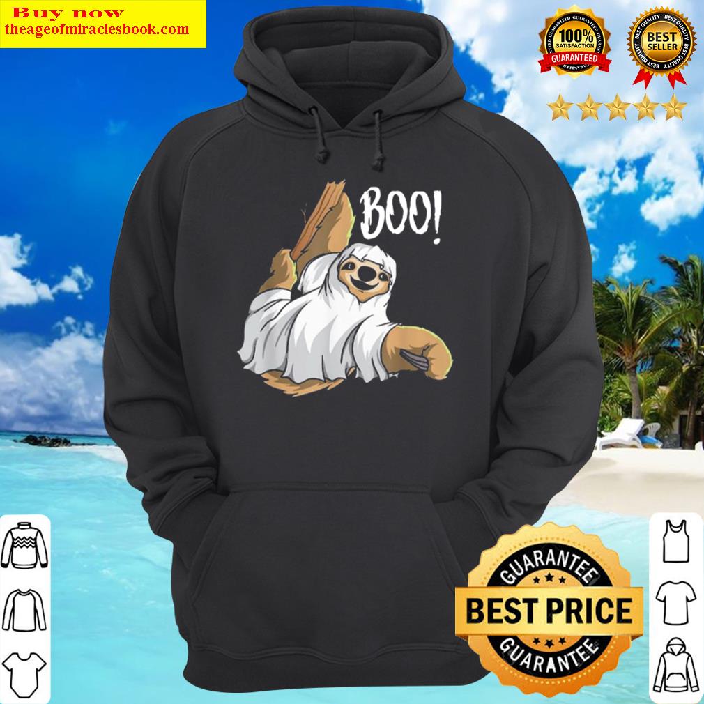 boo hanging sloth happy halloween hoodie
