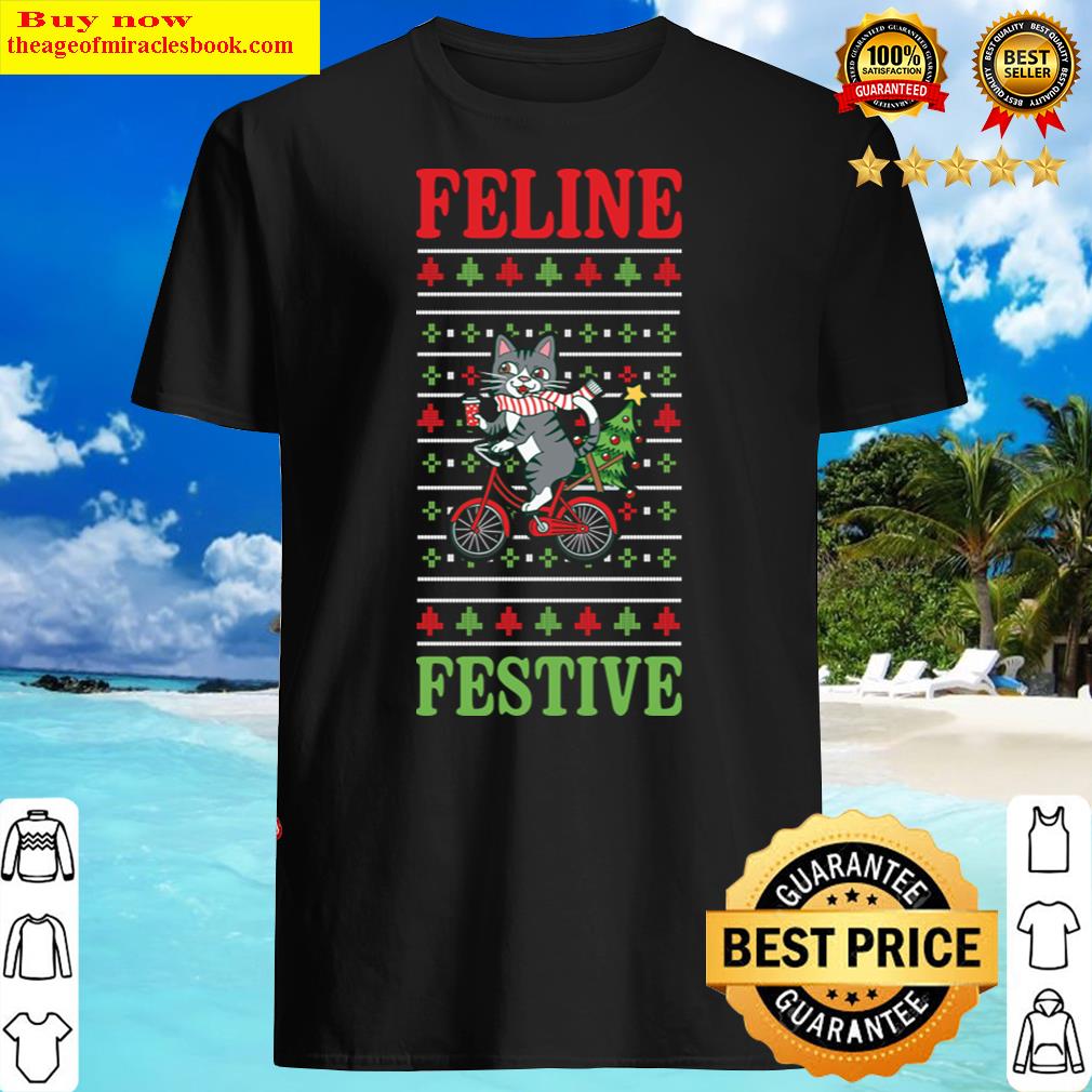 Cat Funny Ugly Christmas Gift Shirt