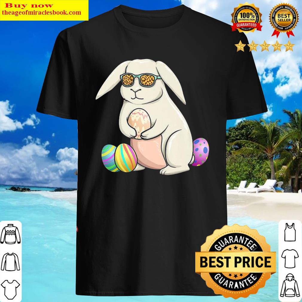 Cute Bunny Wearing Leopard Glasses’s Easter Shirt