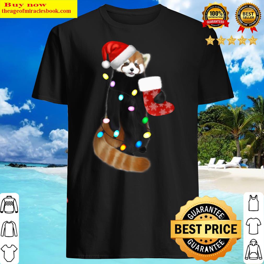 Cute Christmas Red Panda In Santa Hat Shirt Cute Christmas Red Panda In Santa Hat Shirt