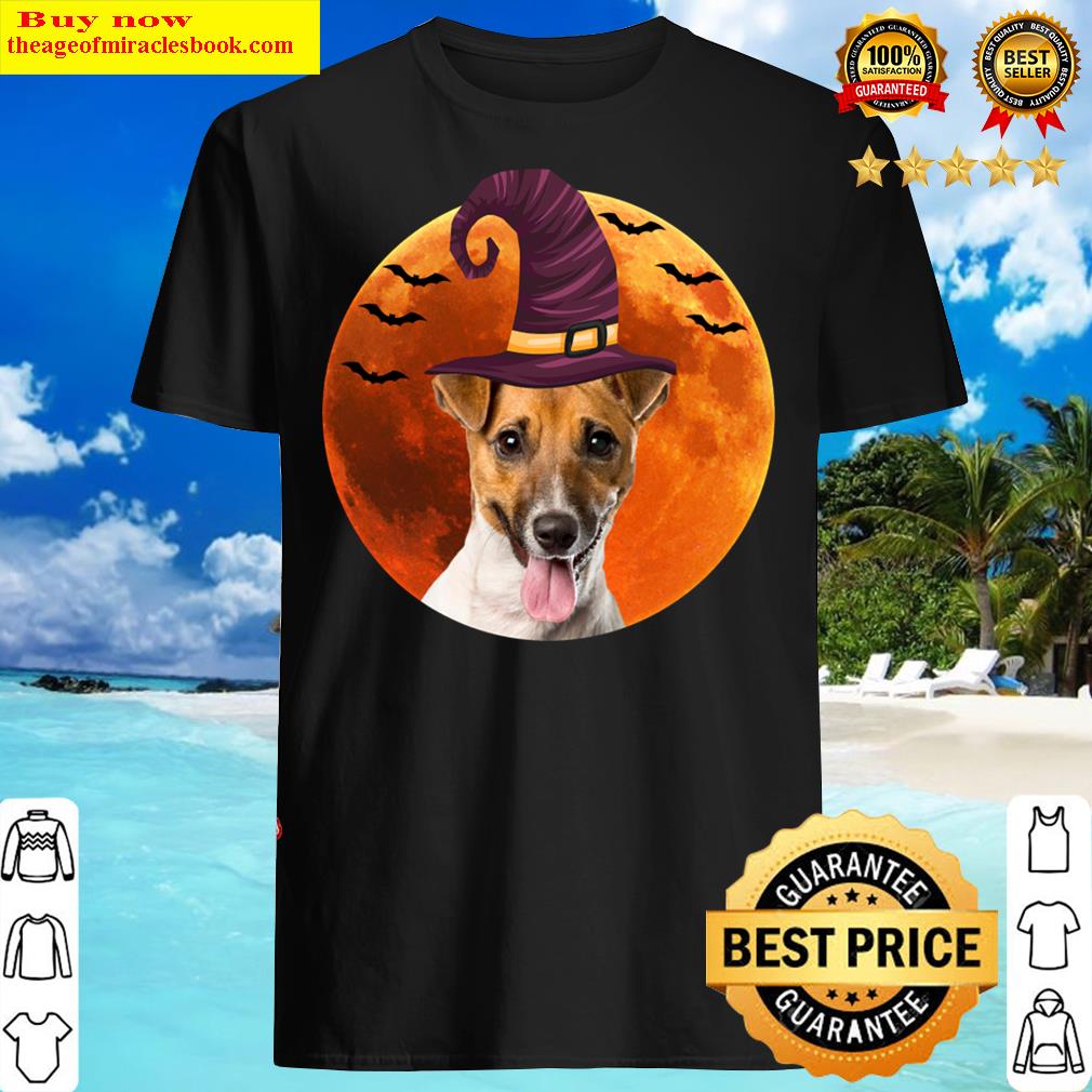 Cute Jack Russell Terrier Dog With Witch Hat Shirt