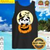 cute panda witch pumpkin tank top
