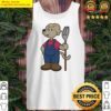 dog as farmer with rake hat tank top
