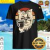 dog drinking wine retro shirt