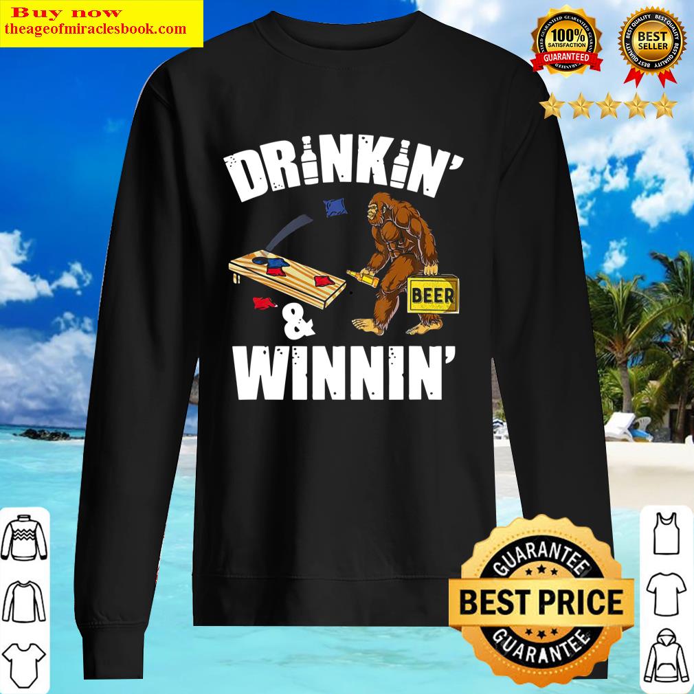 drinking winning bigfoot playing cornhole sweater