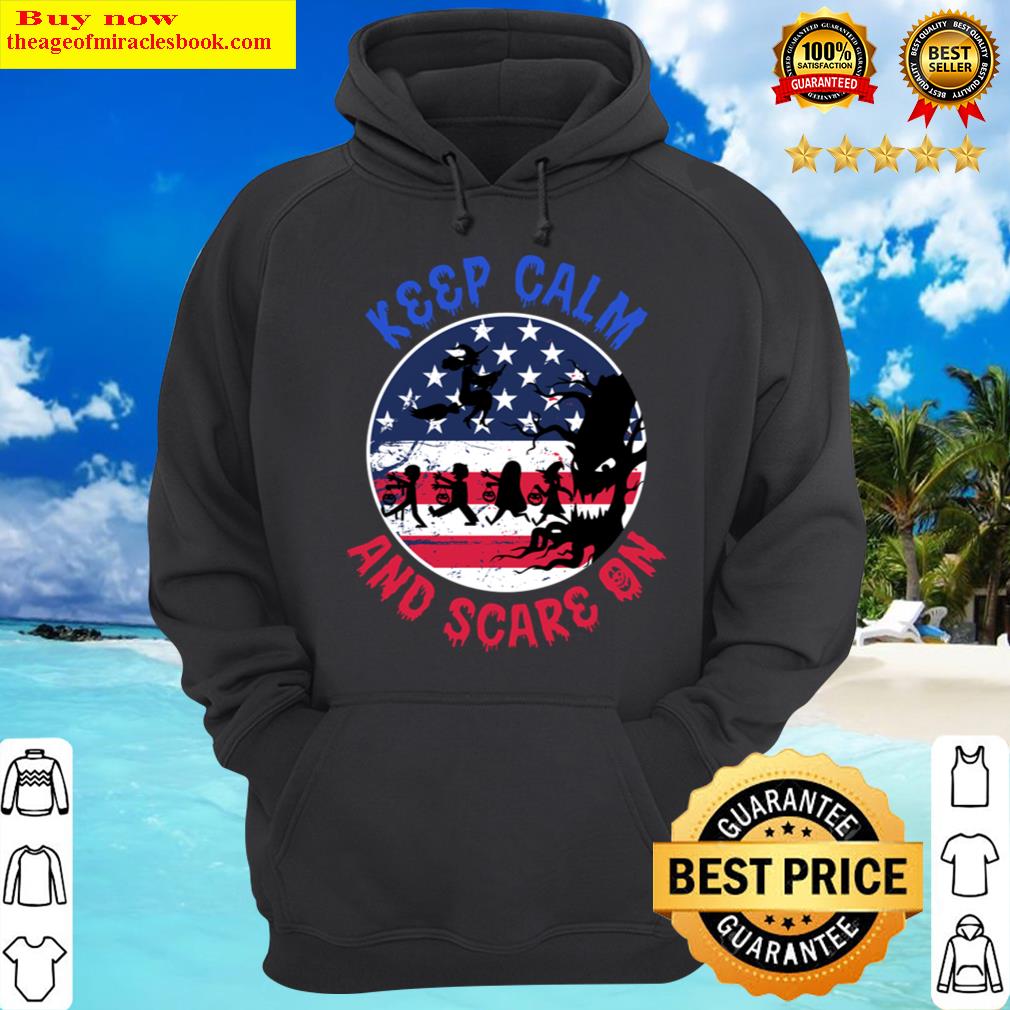 funny halloween keep calm and scare on hoodie