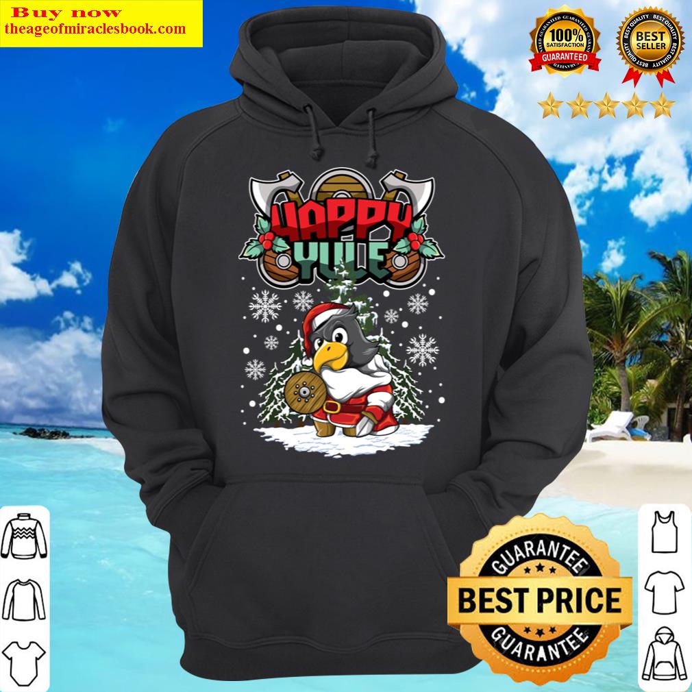 happy yule viking christmas eagle hoodie