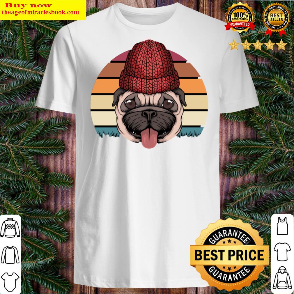 Pug Dog Retro Vector Illustration Shirt