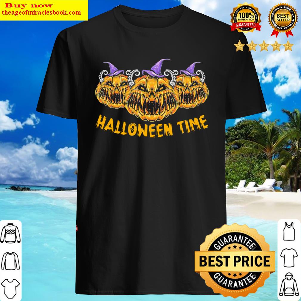 Pumkin Devil Halloween Time Scary Spooky Shirt